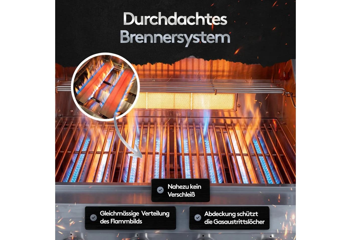 Flammenwerk Outdoor-Küche Gasgrill Edelstahl 6 Brenner 24,1 kW - Bild 3