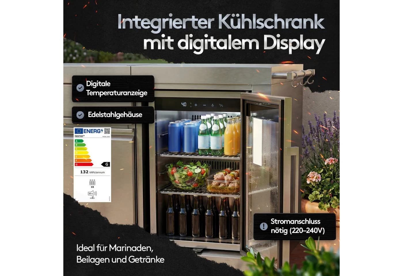 Flammenwerk Outdoor-Küche Gasgrill Edelstahl 6 Brenner 24,1 kW - Bild 5