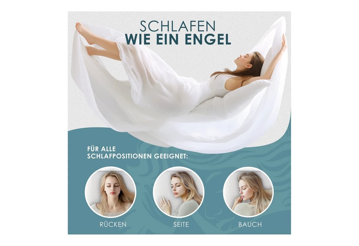 NTG Orthopädisches Memory Foam Kopfkissen Ergonomisch Weiß - Bild 3