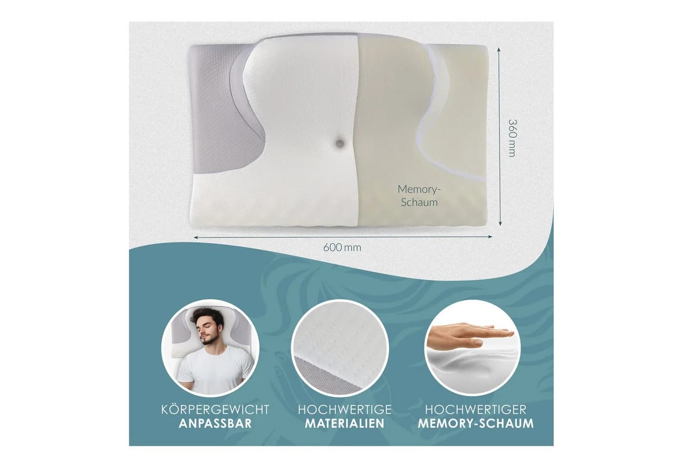 Nachtengel Nackenstützkissen Orthopädisch Ergonomisches Memory Foam - Bild 5