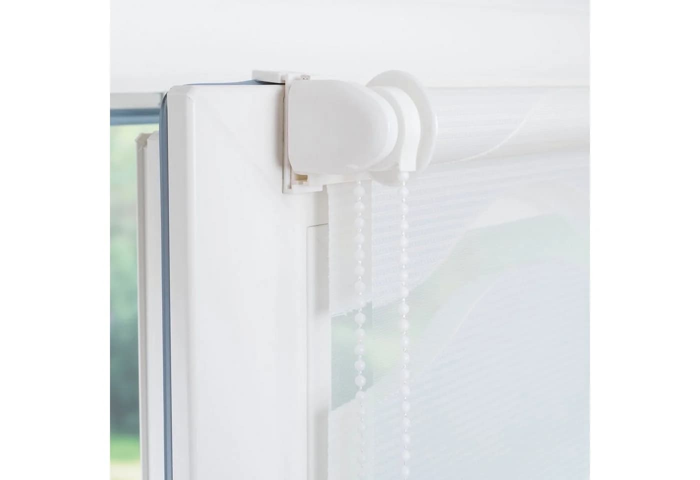 HOMBERA Doppelrollo Wellendesign Weiß Klemmfix - Bild 5