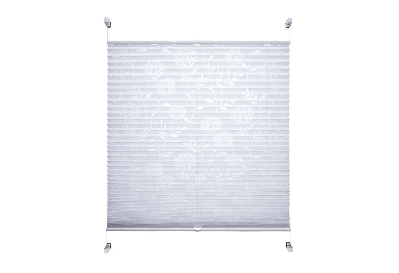 HOMBERA Plissee Blumen-Motiv Klemmfix ohne Bohren halbtransparent - Bild 2