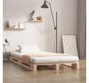 furnicato Palettenbett Massivholz Kiefer 75x190 cm Bild 2