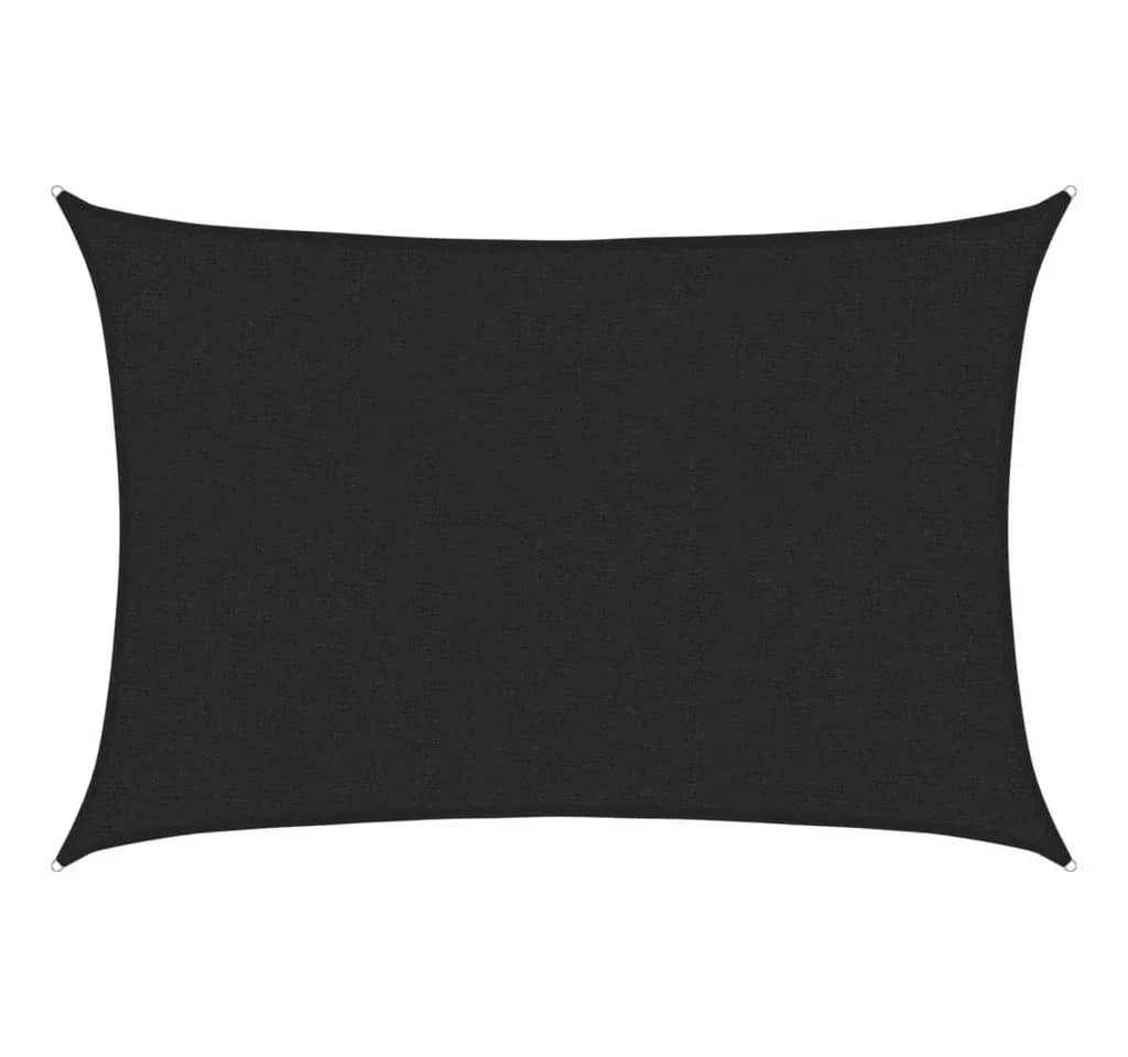 furnicato Sonnensegel HDPE Schwarz 2x3m UV-Schutz