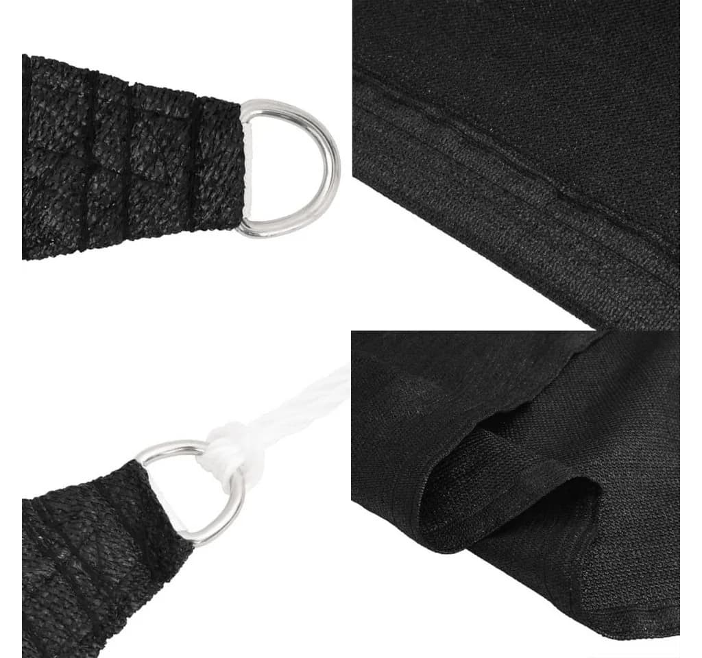 furnicato Sonnensegel HDPE Schwarz 2x3m UV-Schutz - Bild 5