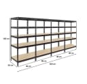 PROREGAL® Schwerlastregal RIVET 4-tlg. Schwarz Stecksystem Bild 1