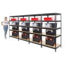 PROREGAL® Schwerlastregal RIVET 4-tlg. Schwarz Stecksystem Bild 3