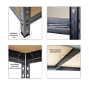 PROREGAL® Schwerlastregal RIVET 4-tlg. Schwarz Stecksystem Bild 4