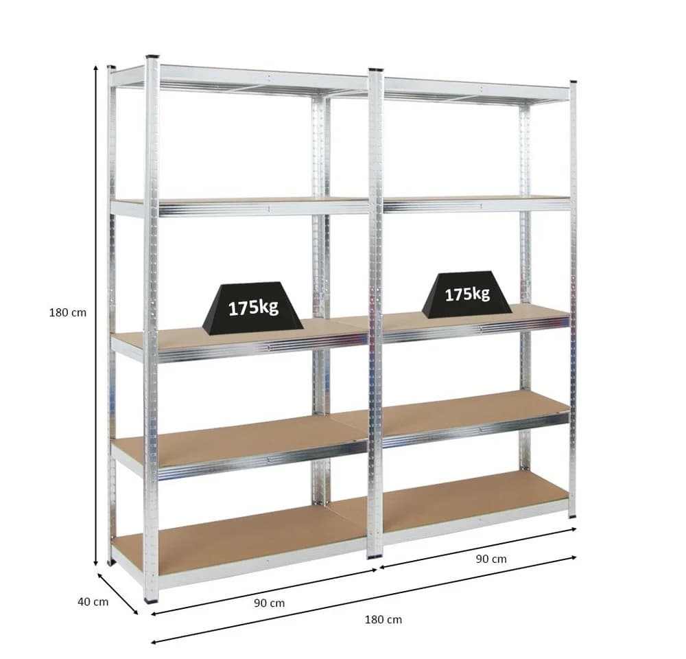 PROREGAL® Schwerlastregal MegaDeal 2x Kellerregal GORILLA 180x90x40cm - Bild 3