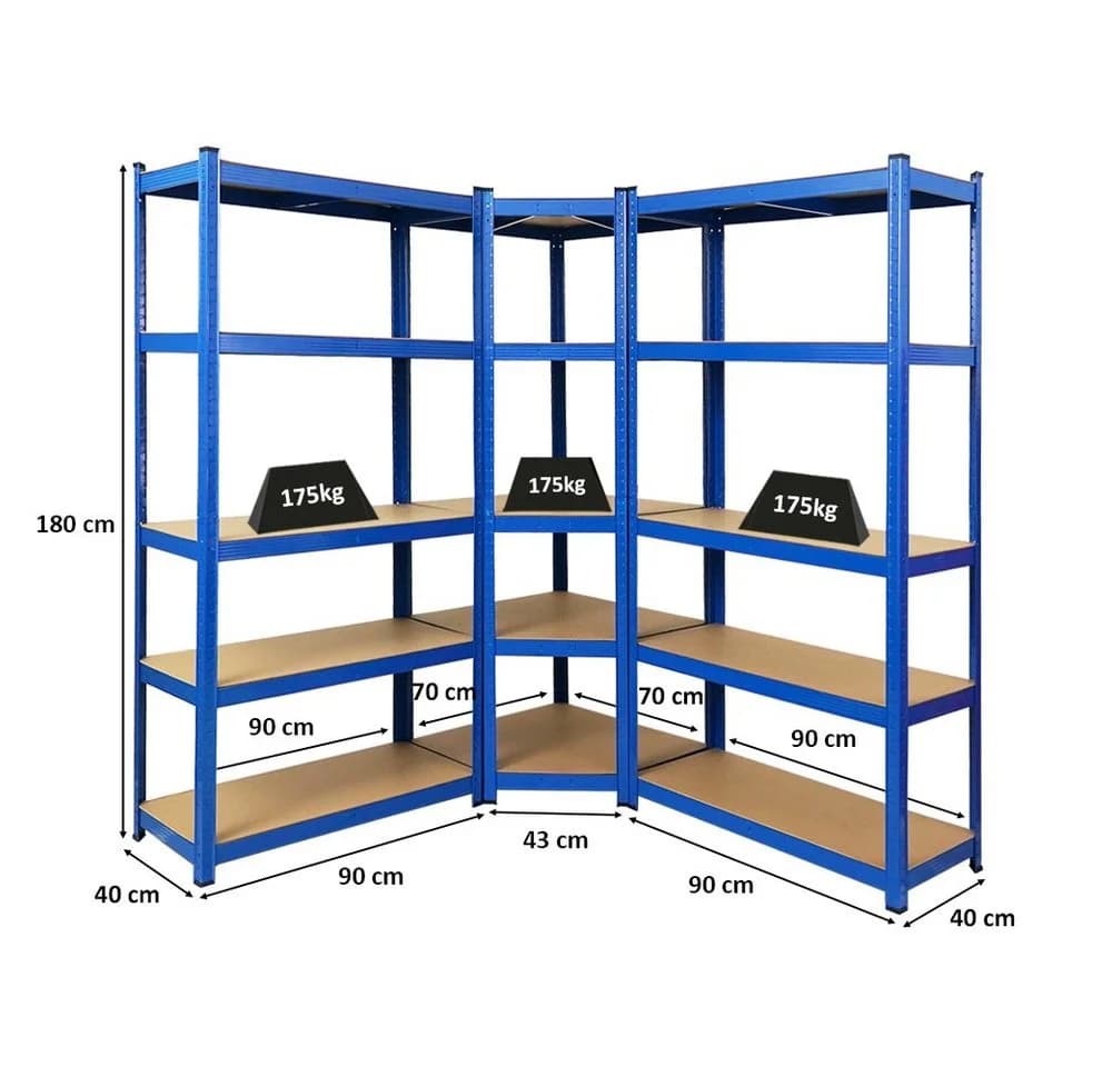 PROREGAL Eckregal MegaDeal 1x Eckregal + 2x Schwerlastregal Ragnar Blau