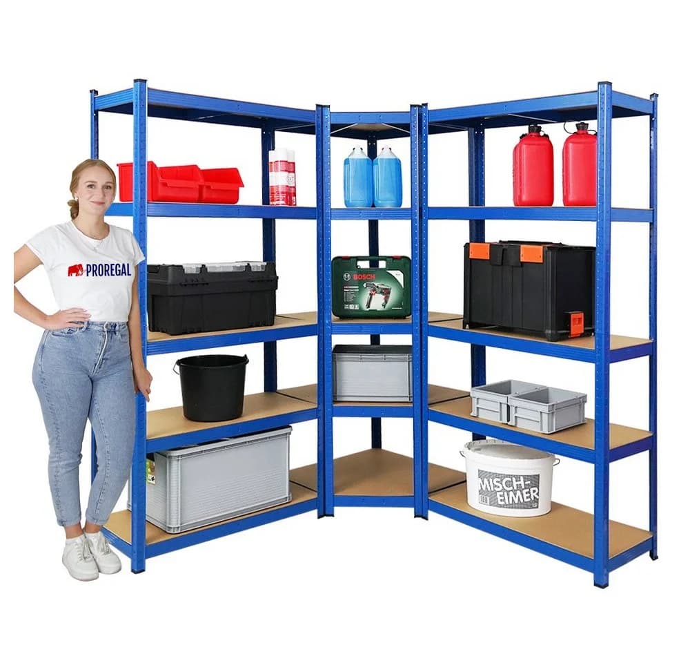 PROREGAL Eckregal MegaDeal 1x Eckregal + 2x Schwerlastregal Ragnar Blau - Bild 3