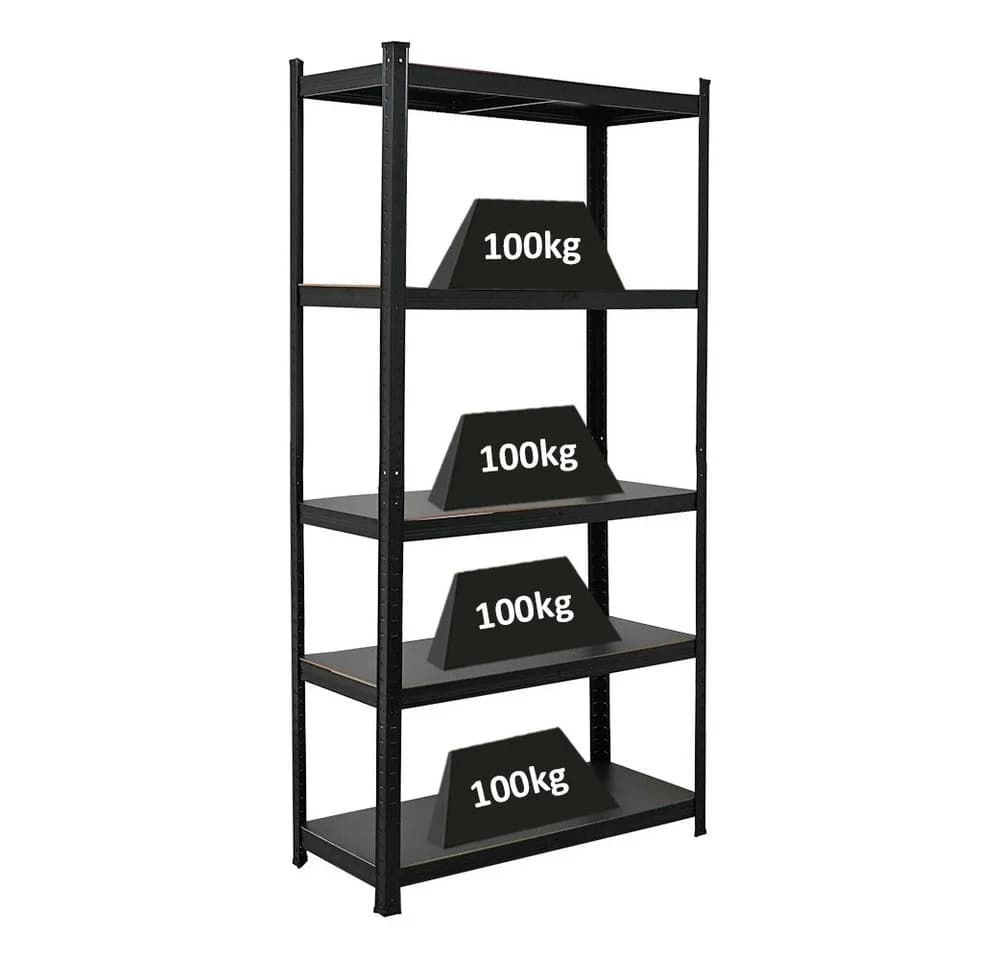 PROREGAL® Schwerlastregal RAGNAR Schwarz 5 Böden 100kg Fachlast - Bild 2