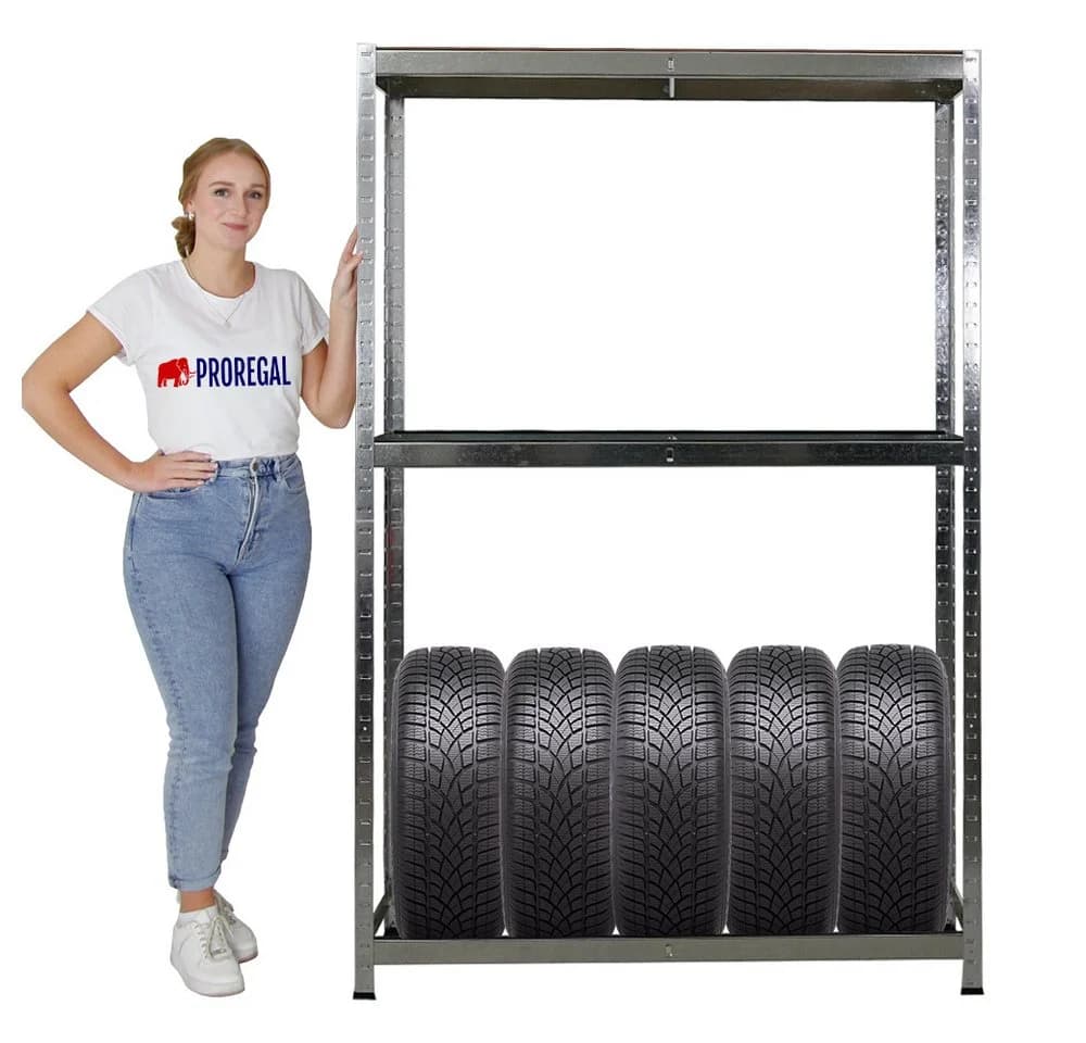 PROREGAL® Schwerlastregal Reifenregal Räderregal RAGNAR 180x120x40cm 8 Reifen + Ablage - Bild 2