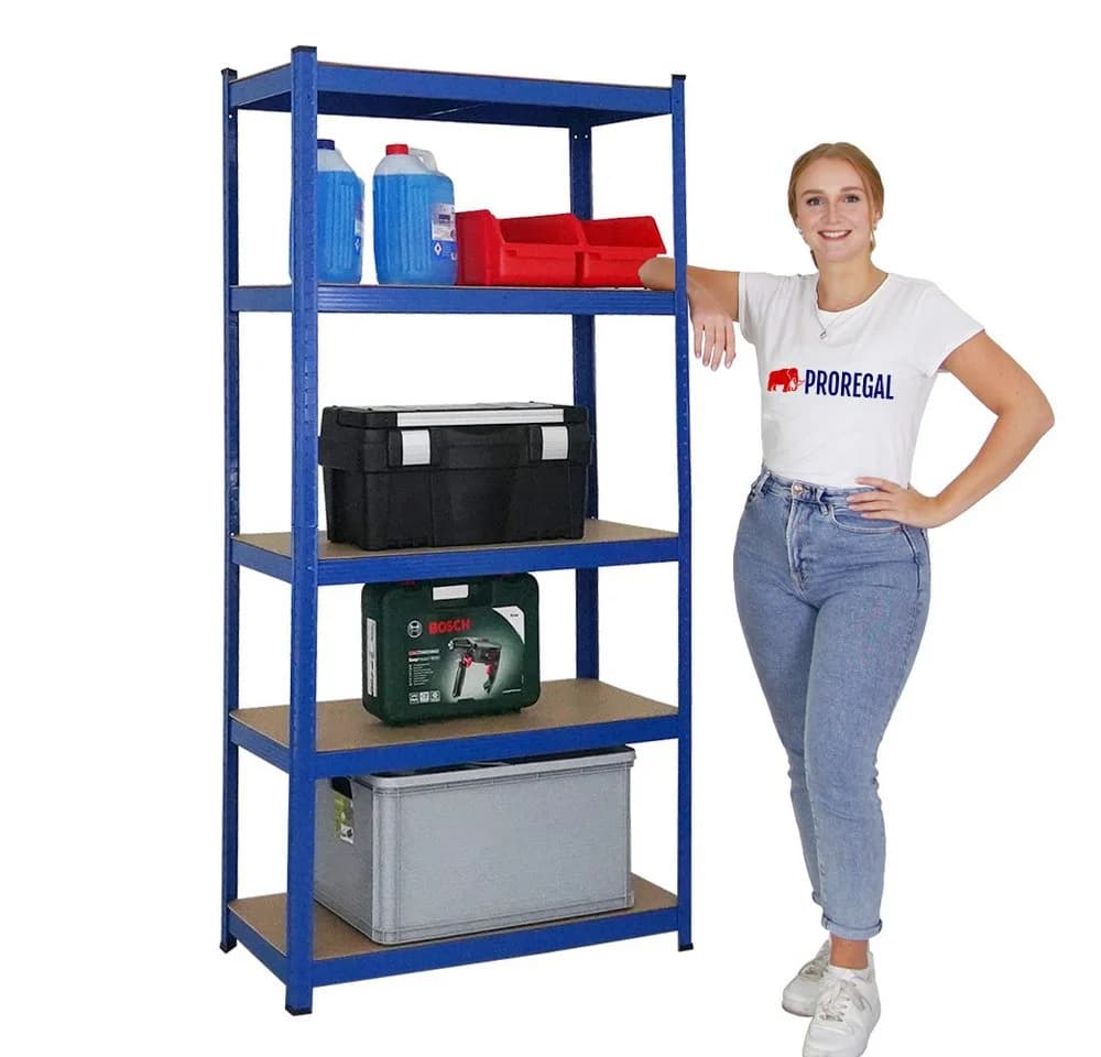 PROREGAL® Schwerlastregal MegaDeal 2x Kellerregal GORILLA 180x90x40cm Blau - Bild 5