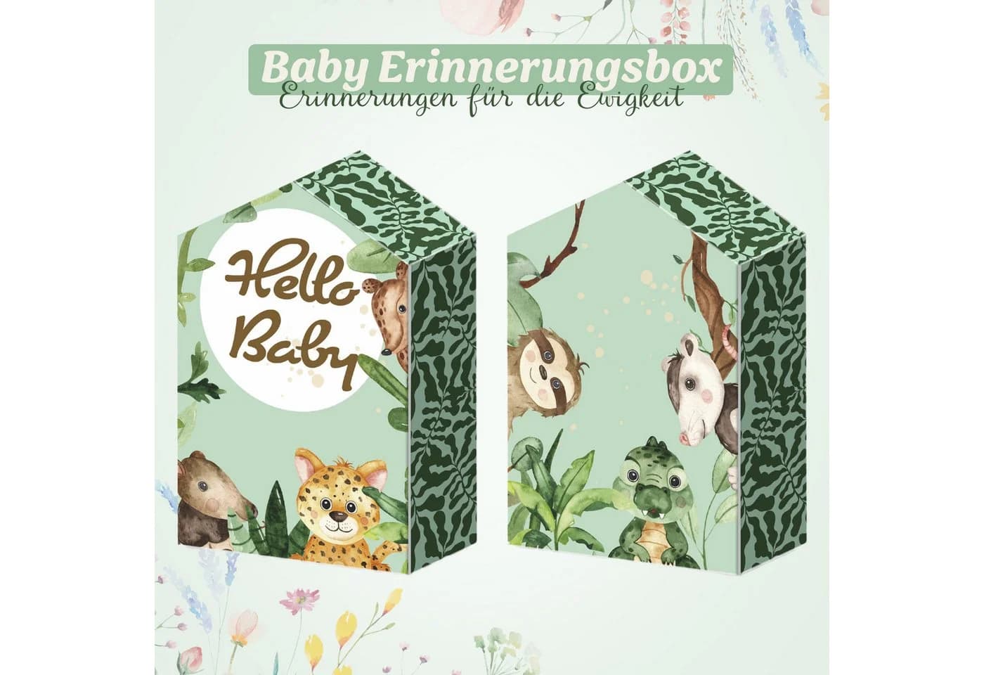 hausleben Baby Erinnerungsbox Holz 10 Fächer Schatztruhe