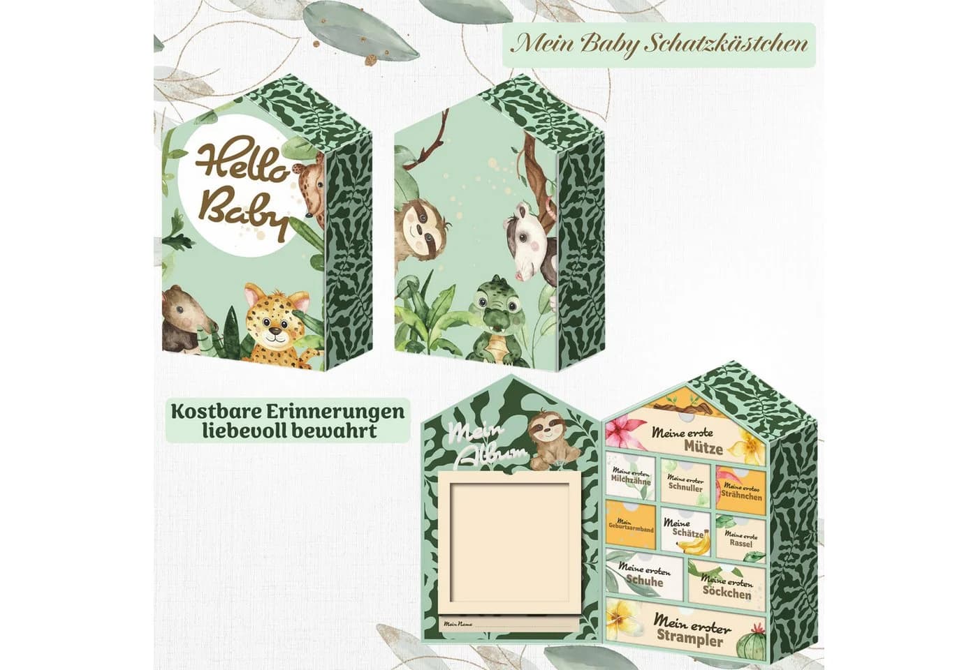 hausleben Baby Erinnerungsbox Holz 10 Fächer Schatztruhe - Bild 3