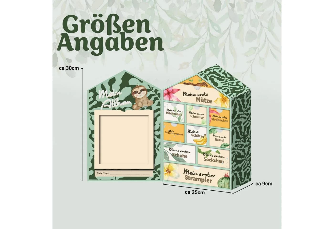 hausleben Baby Erinnerungsbox Holz 10 Fächer Schatztruhe - Bild 5