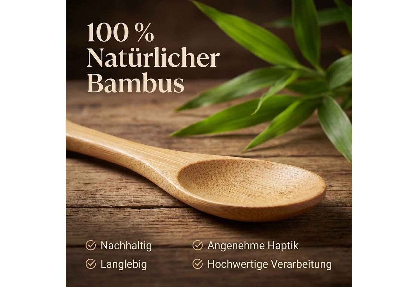 hausleben Campinglöffel 4er Set Bambusbesteck Gabel-Löffel Multibesteck - Bild 5