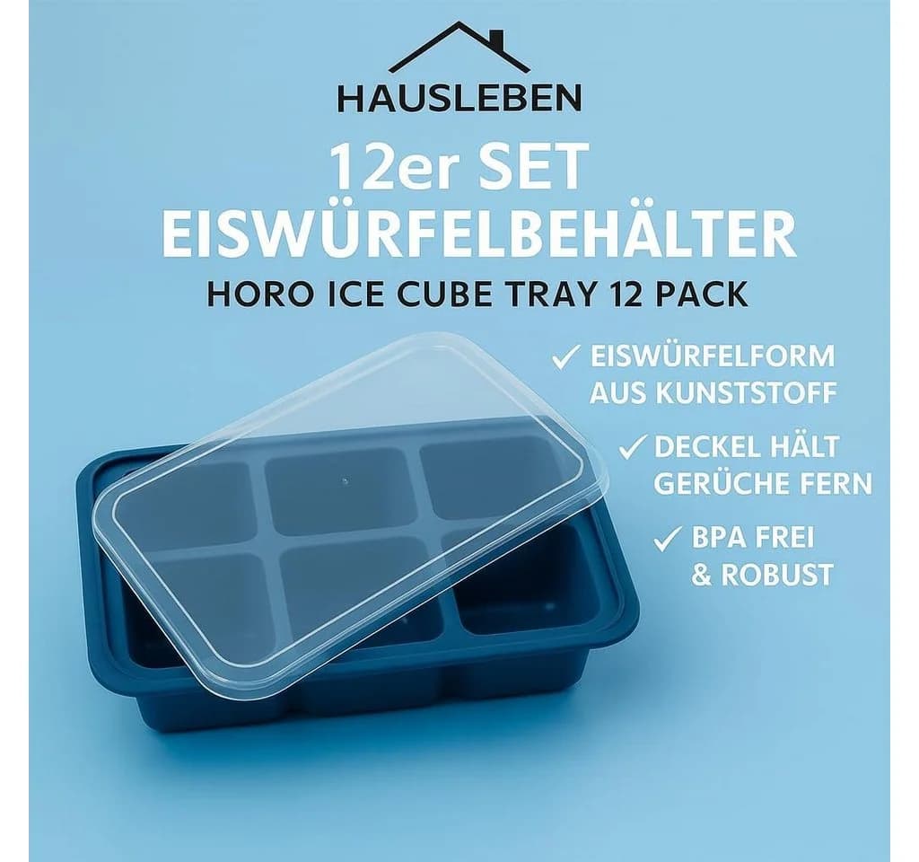 Hausleben Eiswürfelbehälter 12er Set Blau BPA-frei - Bild 5