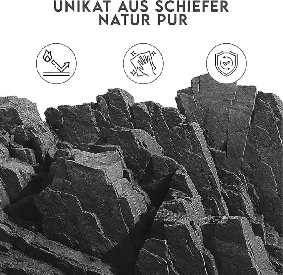 hausleben Servierplatte Schiefer 15x5 cm 8-tlg. Schwarz - Bild 5