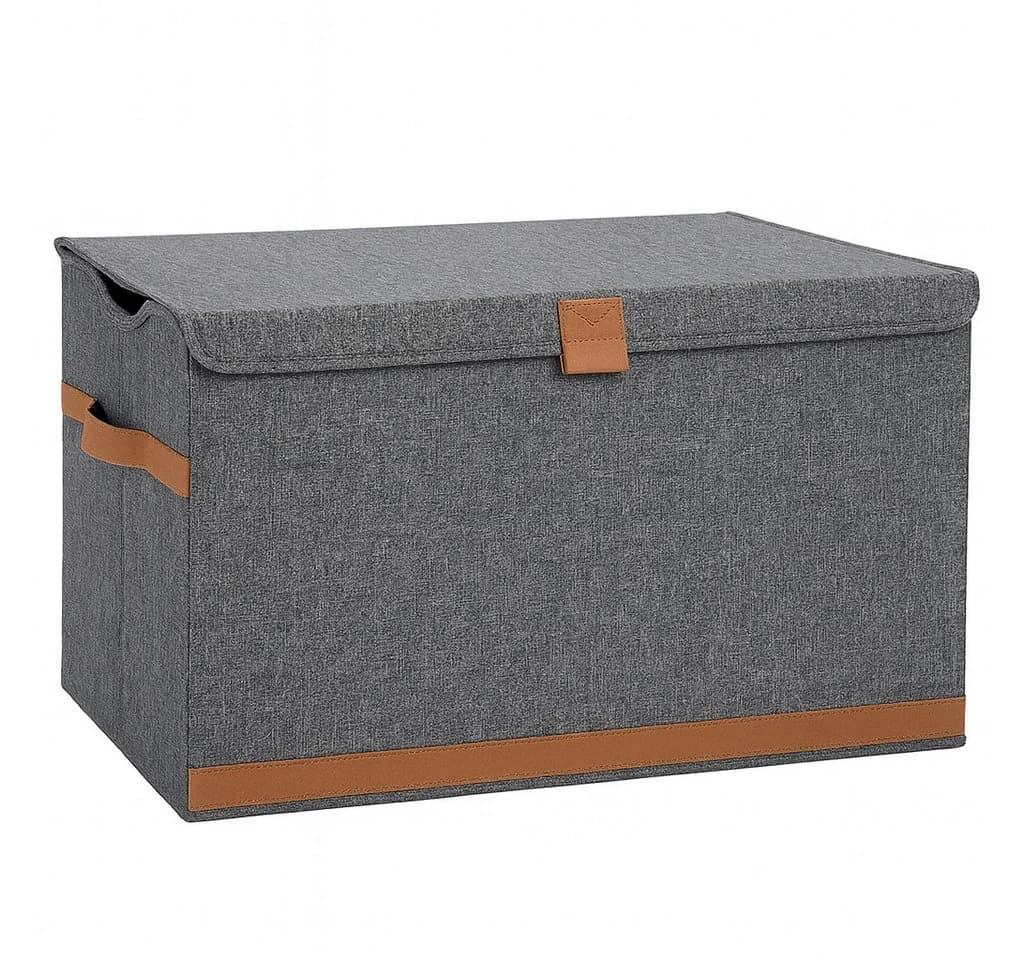 hausleben Aufbewahrungsbox Faltbar Dunkelgrau mit Holzverstärkung - Bild 2