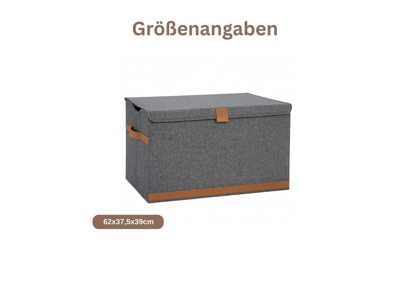 hausleben Aufbewahrungsbox Faltbar Dunkelgrau mit Holzverstärkung - Bild 4