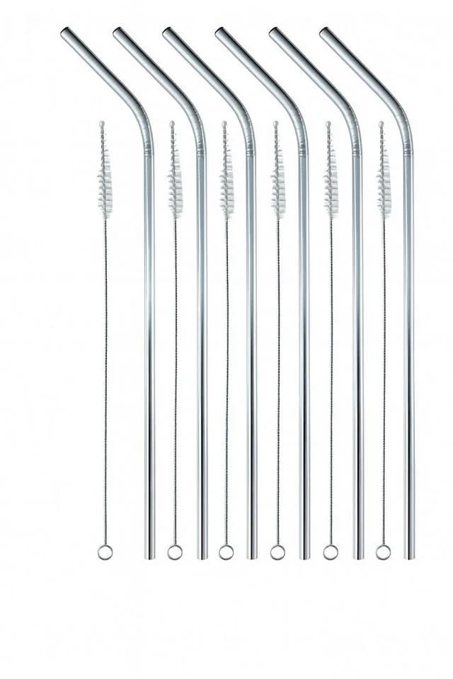 hausleben Trinkhalme Metall 12-tlg. Edelstahl gebogen - Bild 2