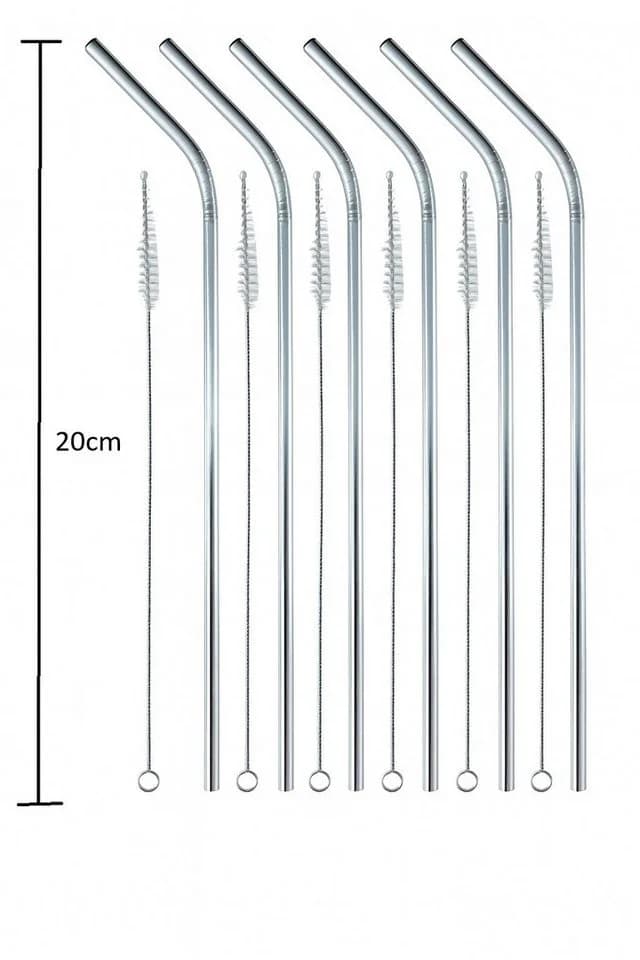 hausleben Trinkhalme Metall 12-tlg. Edelstahl gebogen - Bild 5