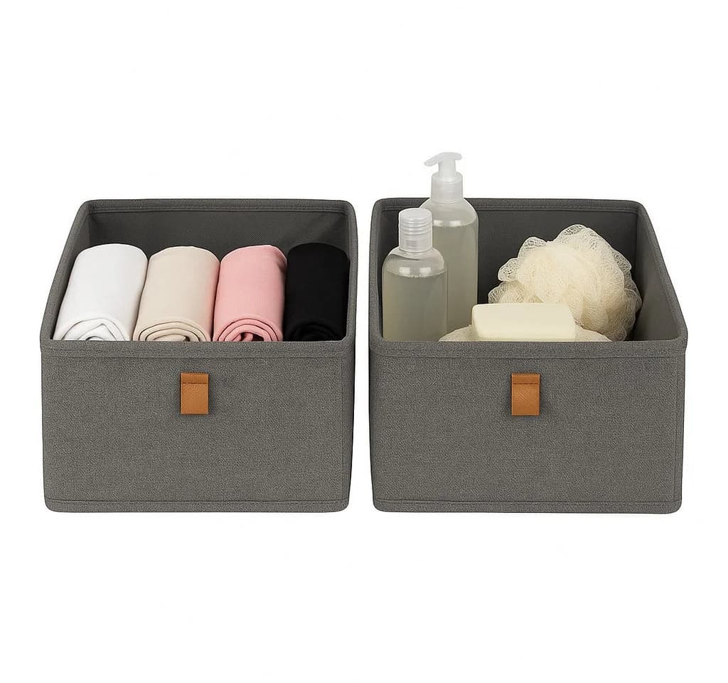 hausleben Organizer Aufbewahrungsboxen 2er Set Verstärkte Ordnungsboxen aus Leinen-Polyester - Bild 2