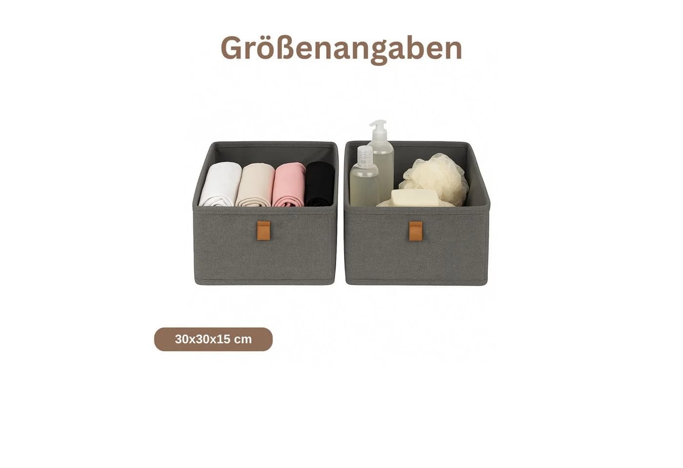 hausleben Organizer Aufbewahrungsboxen 2er Set Verstärkte Ordnungsboxen aus Leinen-Polyester - Bild 4