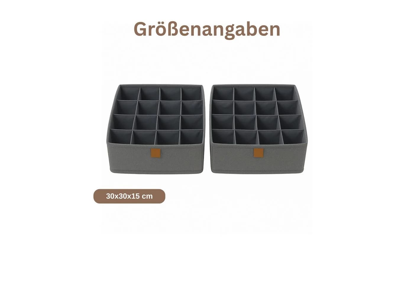hausleben Organizer Aufbewahrungsboxen 16 Fächer Grau - Bild 4