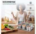 hausleben Gewürzbehälter Set 6-tlg. Edelstahl Magnetisch mit Sichtfenster Bild 3