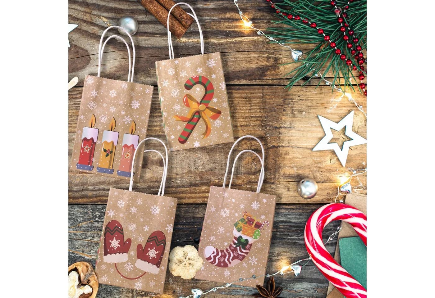 hausleben befüllbarer Adventskalender 24 Geschenktüten Kraftpapier 73-tlg