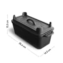 BURNHARD® Grilltopf Gusseisen Kastenform mit Deckel 3,5 l Bild 1