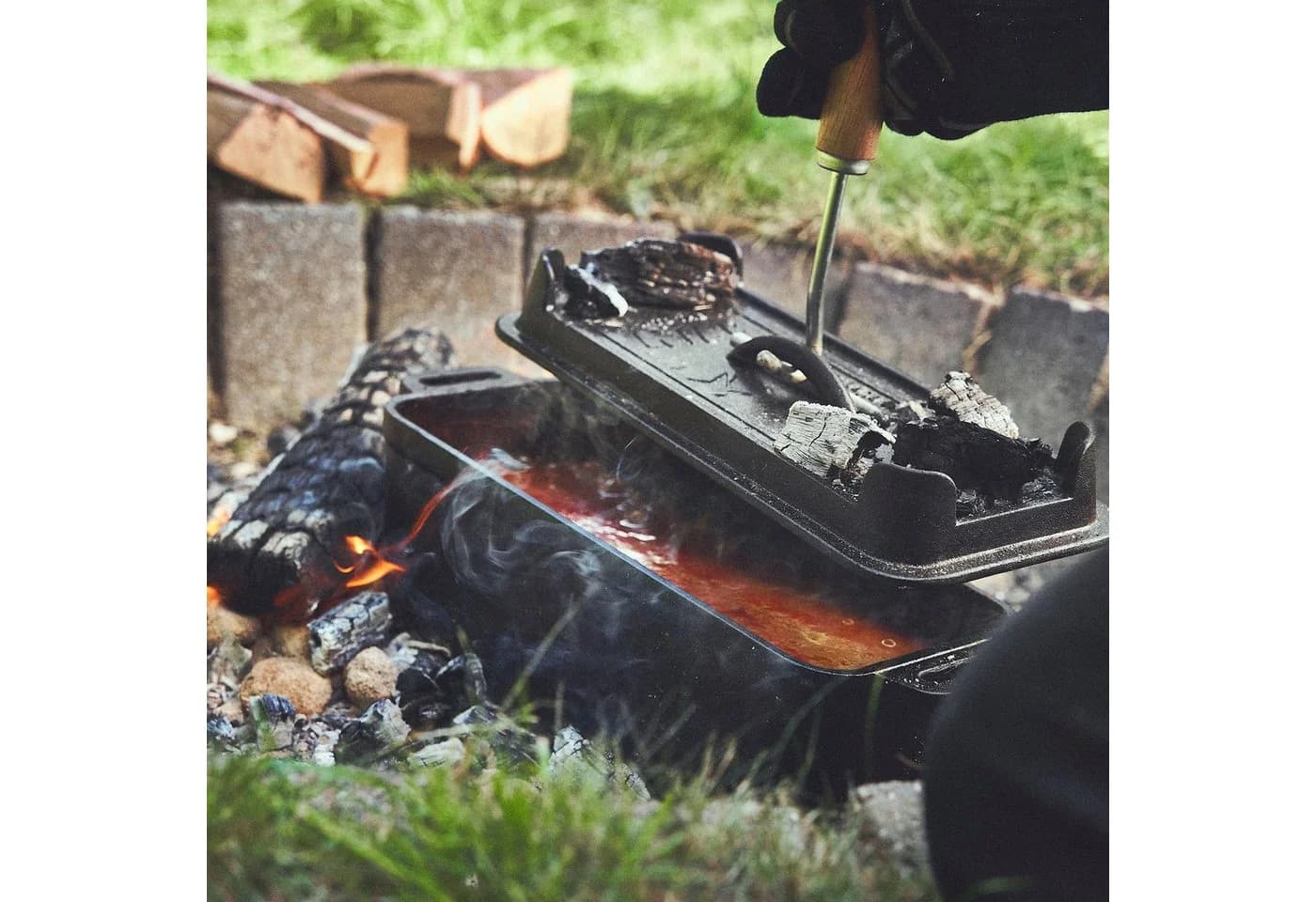 BURNHARD® Grilltopf Gusseisen Kastenform mit Deckel 3,5 l - Bild 5