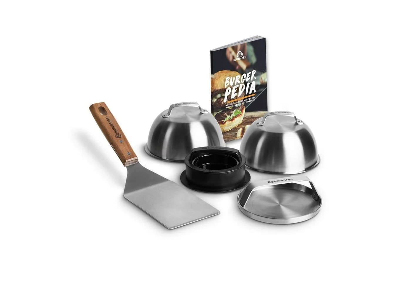 BURNHARD® Burgerpresse Ultimatives Burger-Set 6 tlg. Schwarz - Bild 3