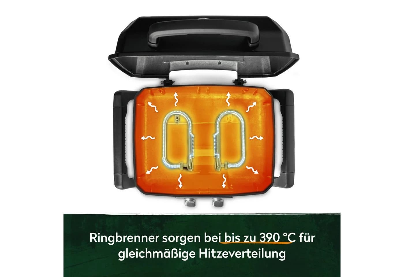 BURNHARD® Gasgrill WAYNE 2-Brenner Tragbar Schwarz - Bild 5