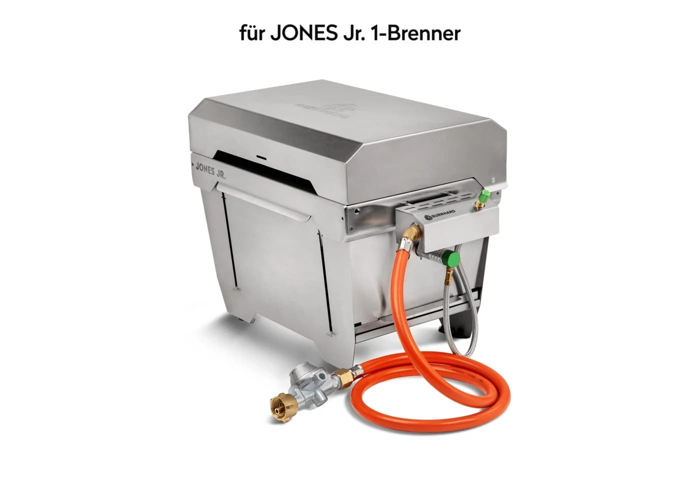 BURNHARD® Druckregler Gasflaschen Adapter für Klappgrill JONES Jr silber