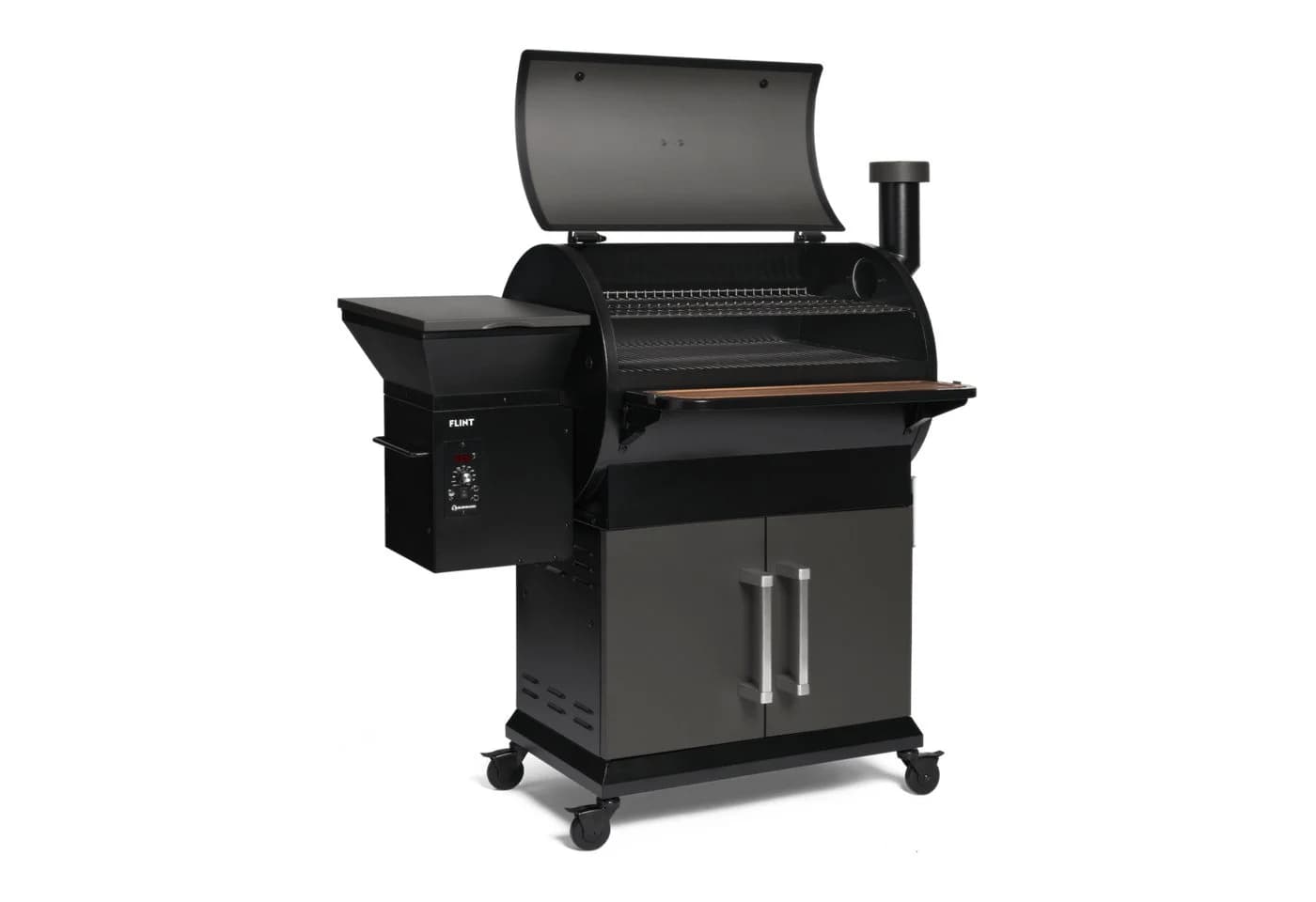 BURNHARD® Smoker FLINT Schwarz mit Akazienholz-Schneidebrett - Bild 3