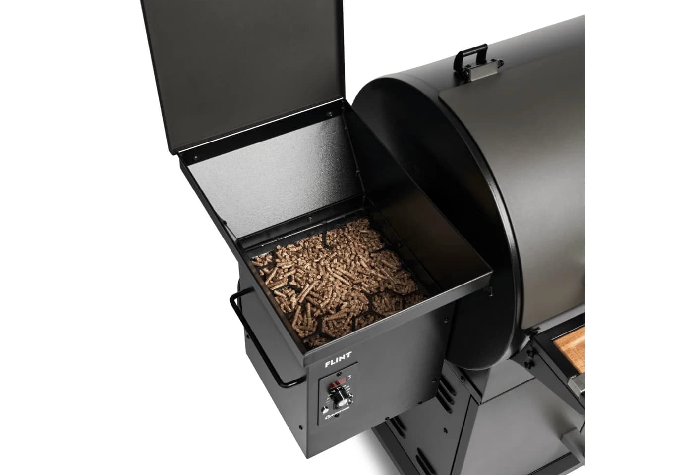 BURNHARD® Smoker FLINT Schwarz mit Akazienholz-Schneidebrett - Bild 5