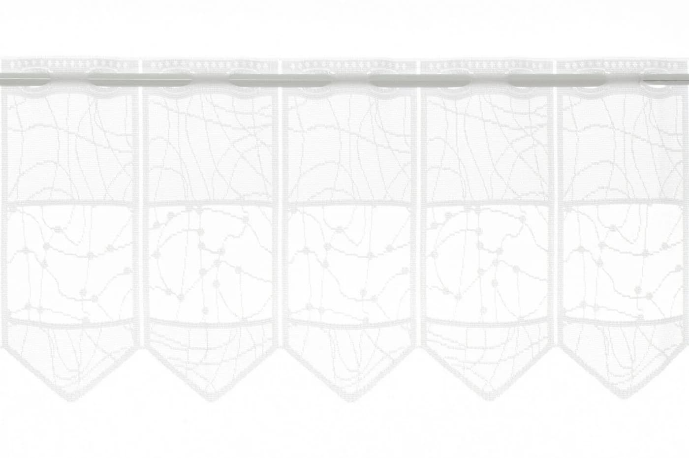 Gardinen Kranzusch Scheibengardine Jacquard mit verschlungenen Linien, Stangendurchzug, transparent, Stablöcher