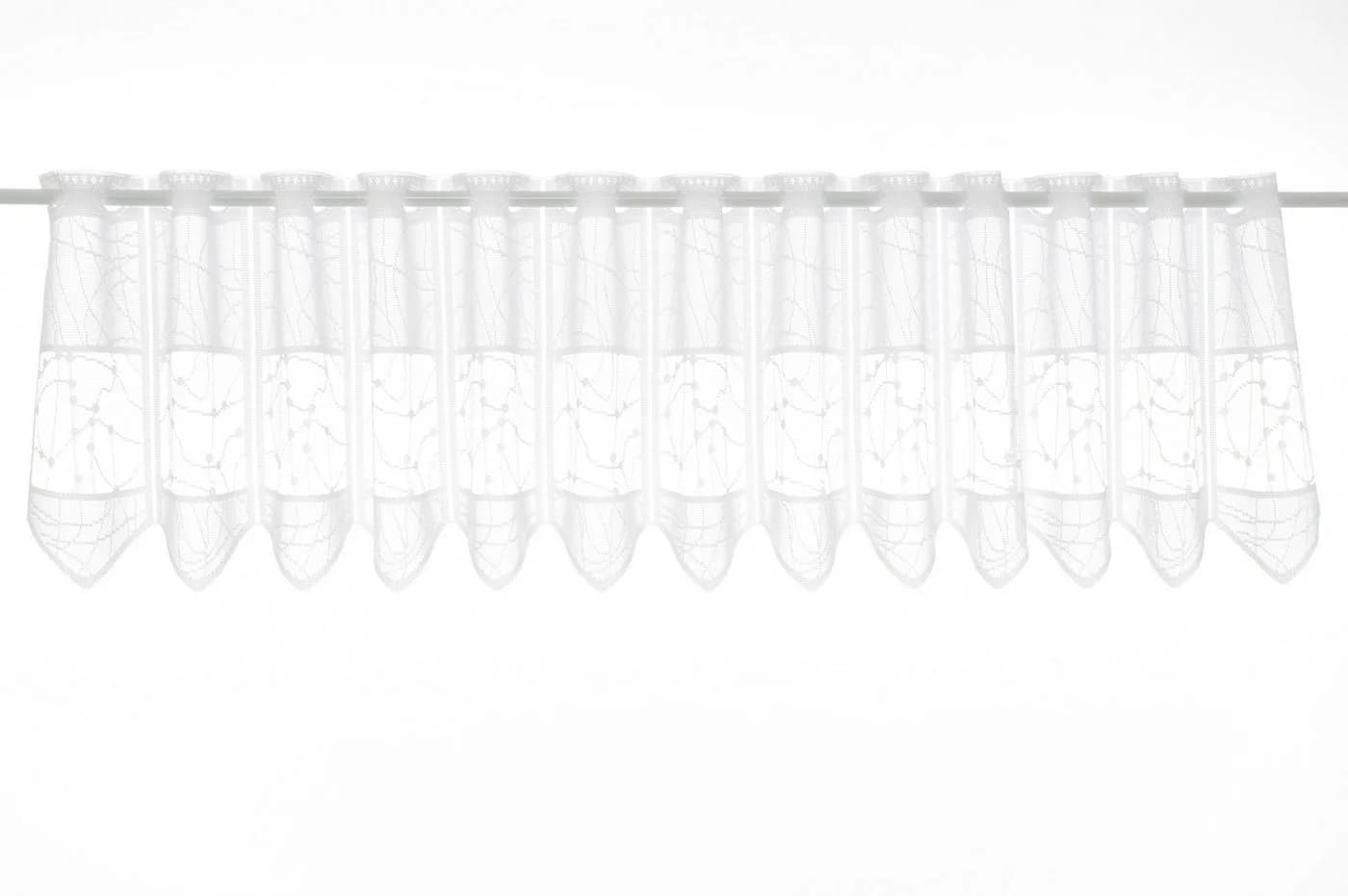 Gardinen Kranzusch Scheibengardine Jacquard mit verschlungenen Linien, Stangendurchzug, transparent, Stablöcher - Bild 2