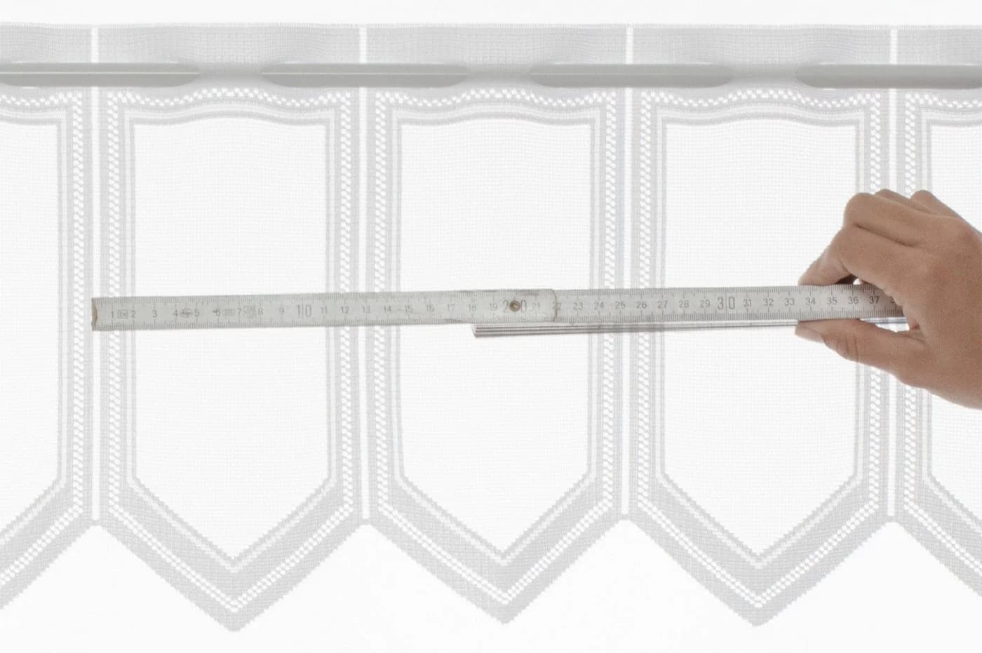 Gardinen Kranzusch Scheibengardine Jacquard Weiß Transparent - Bild 3
