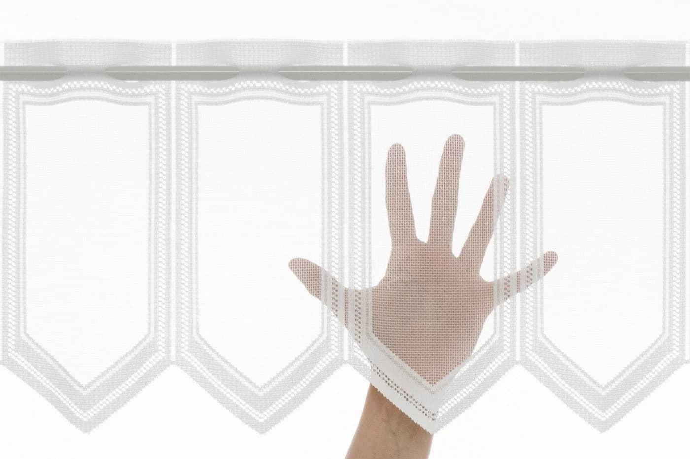 Gardinen Kranzusch Scheibengardine Jacquard Weiß Transparent - Bild 4