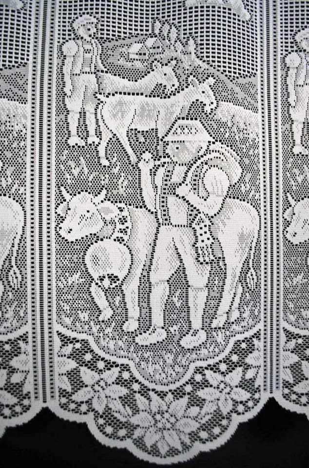 Gardinen Kranzusch Scheibengardine Kühe u. Alphirte Stangendurchzug
