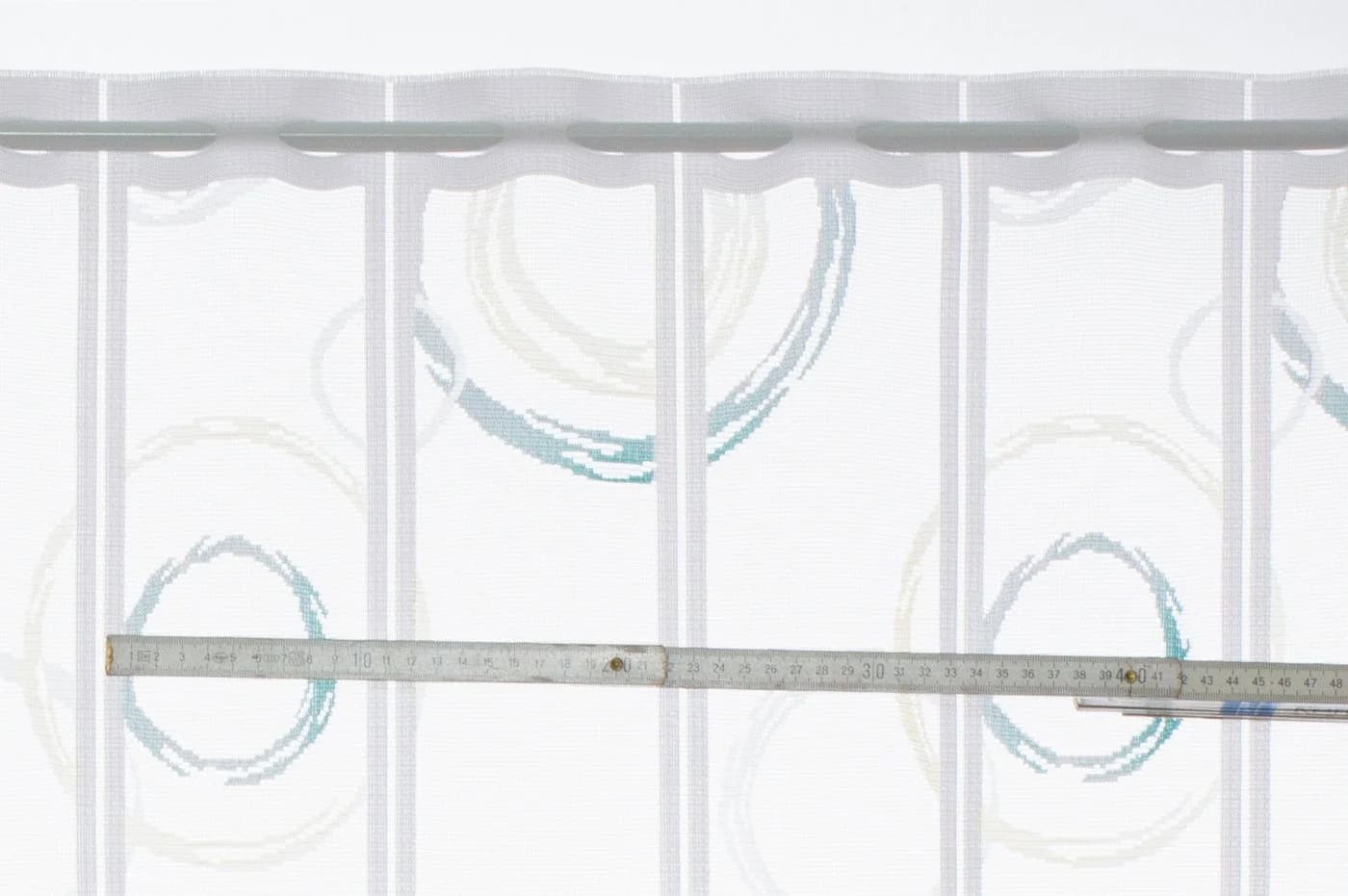 Gardinen Kranzusch Scheibengardine Kringel Transparent Weiß/Grün/Gelb - Bild 3