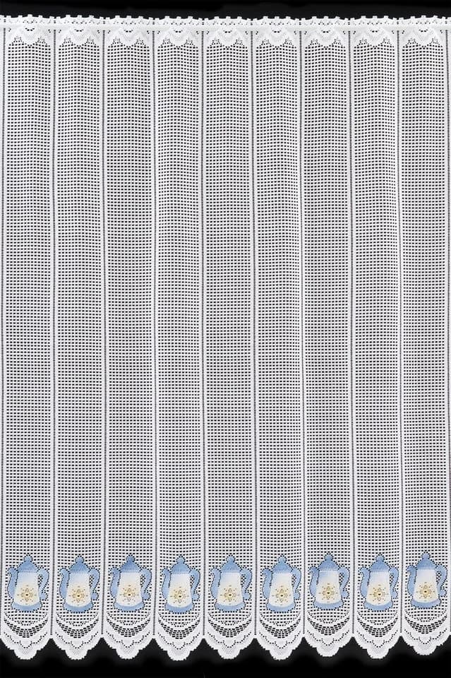 Gardinen Kranzusch Scheibengardine Transparent Blau/Gelb/Weiß - Bild 2