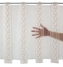 Gardinen Kranzusch Scheibengardine Beige/Weiß Transparent Bestickt Bild 5