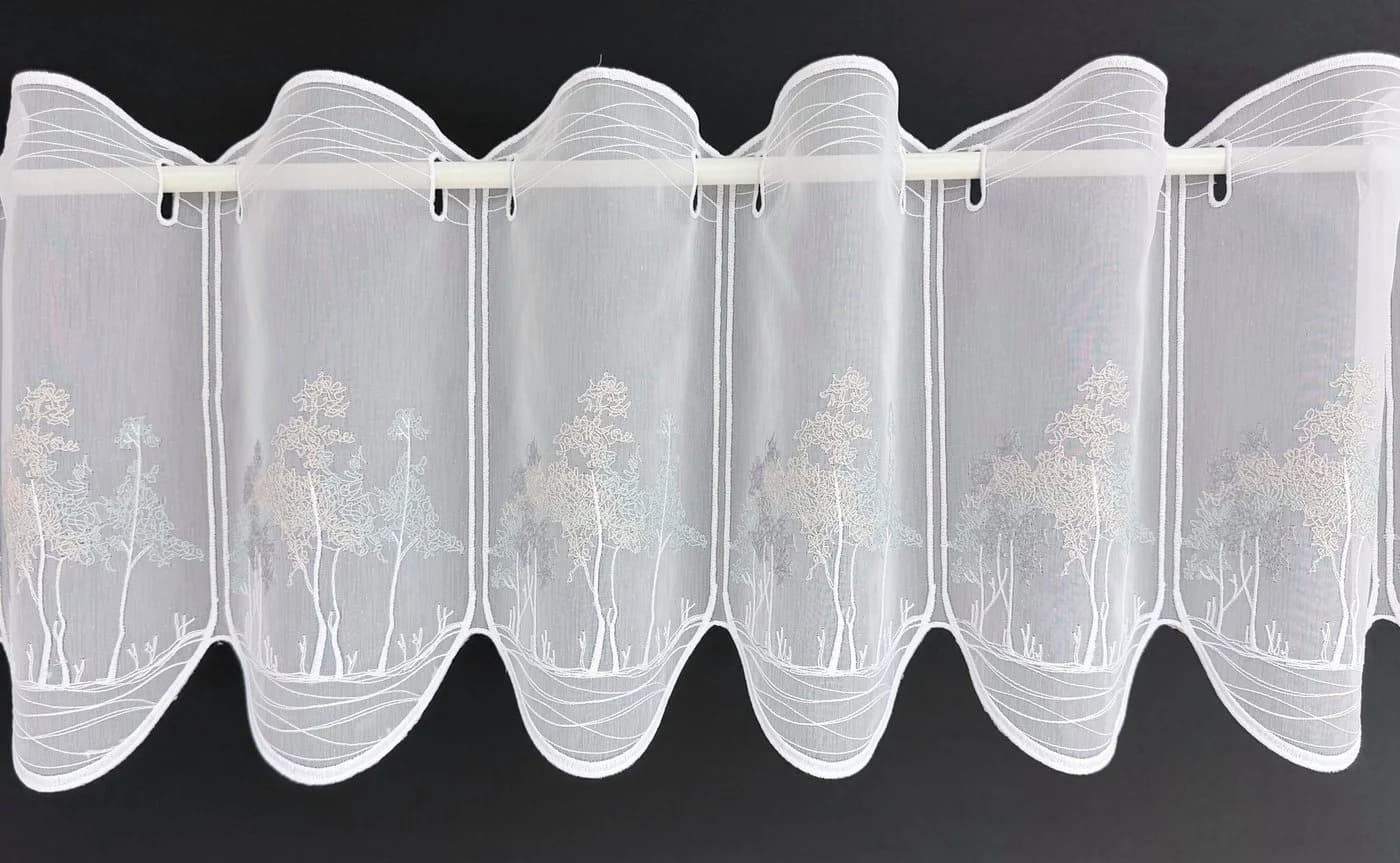 Kranzusch Scheibengardine mit Bäumen - Transparent - Weiß/Grün - Bild 2