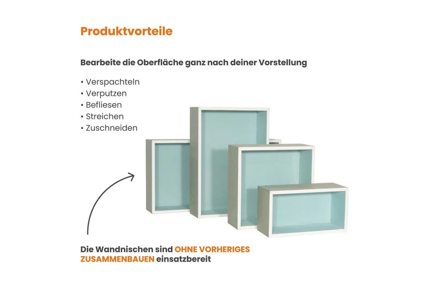 Dalsys Duschregal Wandnische Dusche, befliesbar für Bad und Wohnräume - Bild 4